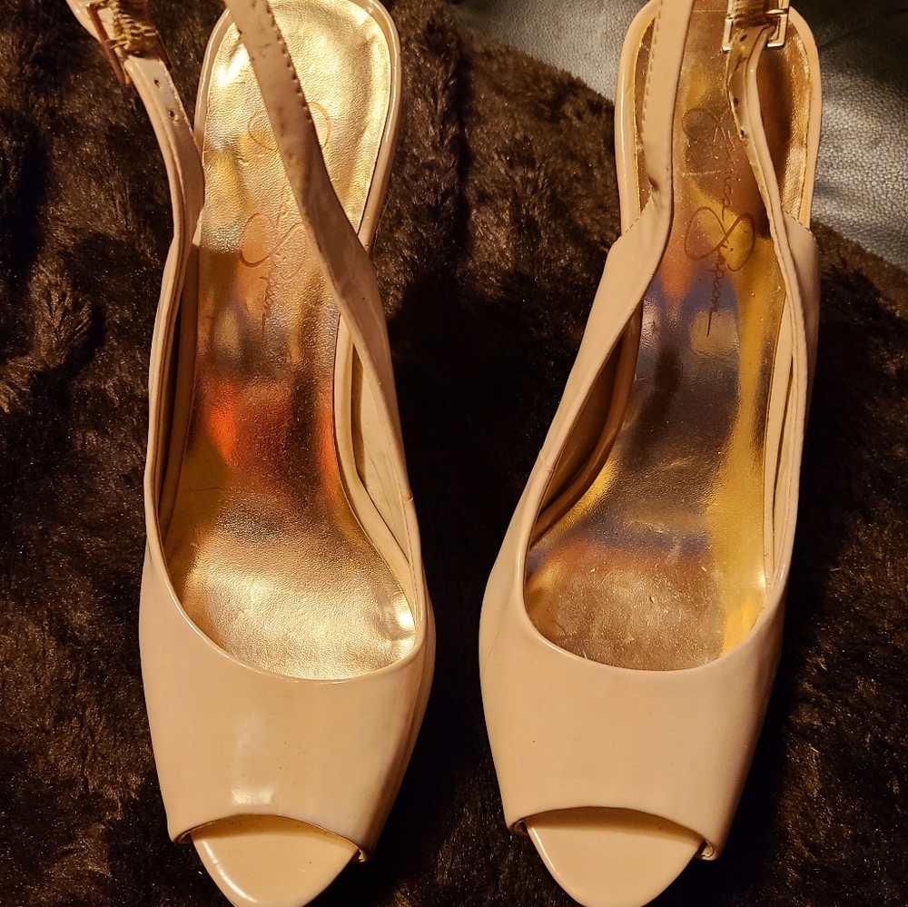 Jessica Simpson Open Toe Platform Stilettos - Picture 2 of 7